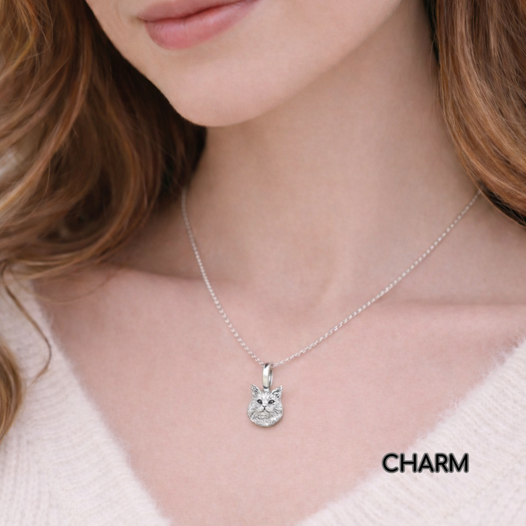 Custom Sterling Silver Charm, Pendant, or Amulet Necklace or Bracelet  – Handmade from Your Photo