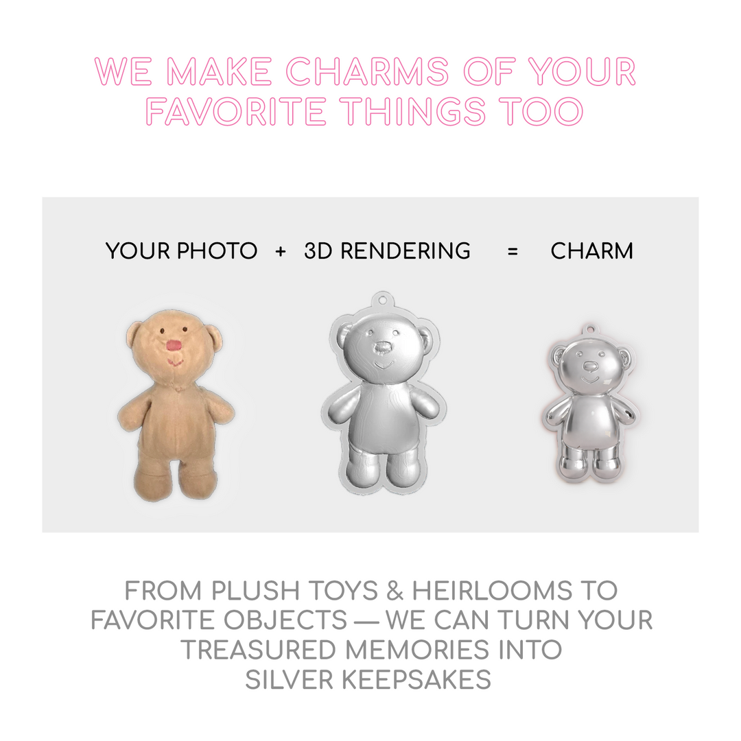 Custom Sterling Silver Charm, Pendant, or Amulet Necklace or Bracelet  – Handmade from Your Photo