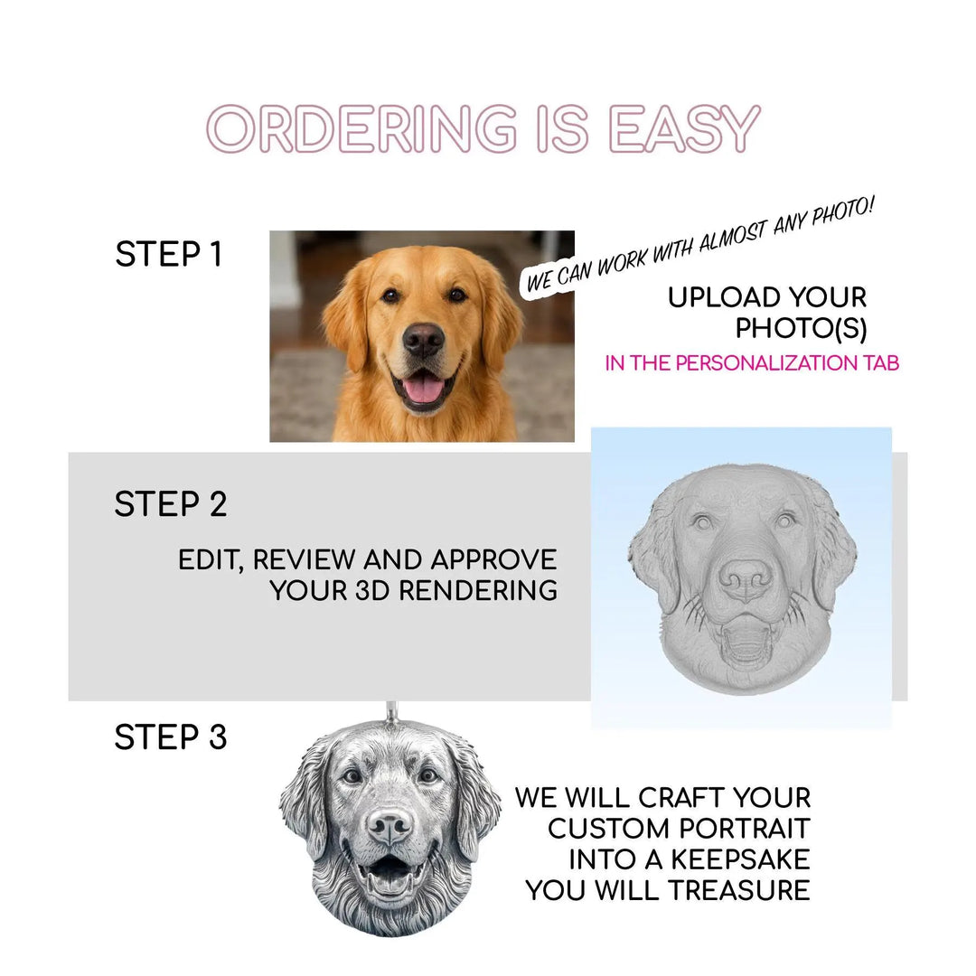 Custom Dog Sculptural Necklace from Your Photo
