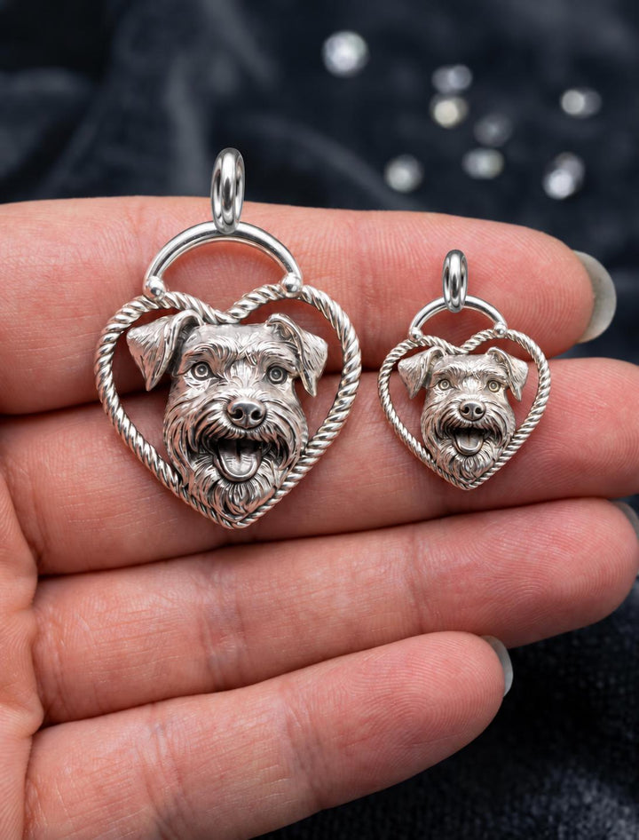Custom High-Relief Pet Heart Portrait Pendant Necklace