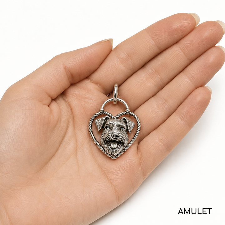 Custom High-Relief Pet Heart Portrait Necklace