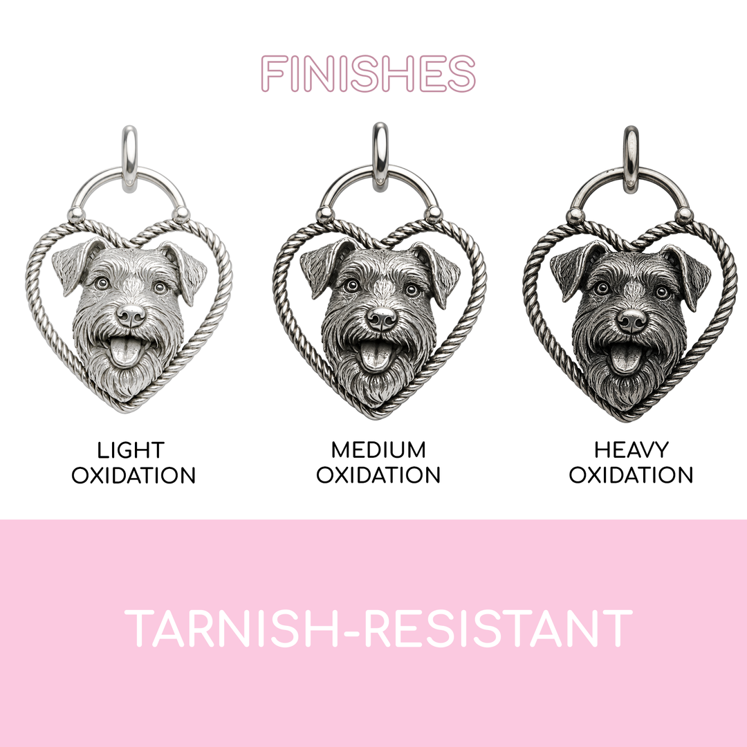 Custom High-Relief Pet Heart Portrait Necklace
