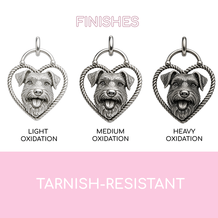 Custom High-Relief Pet Heart Portrait Necklace