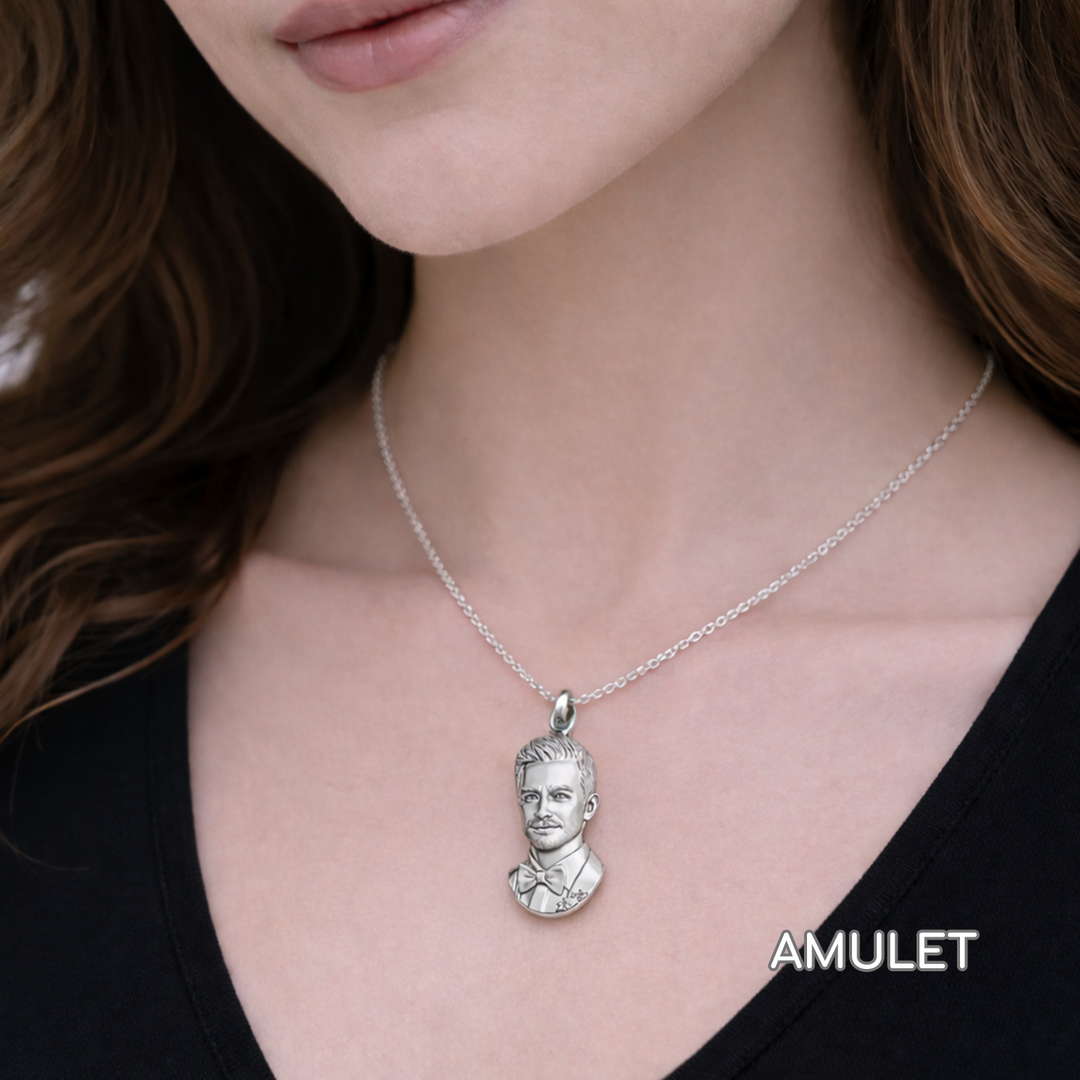 Custom Sterling Silver Charm, Pendant, or Amulet Necklace or Bracelet  – Handmade from Your Photo