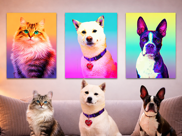 Custom Pet Portrait – Pop Ombre Style