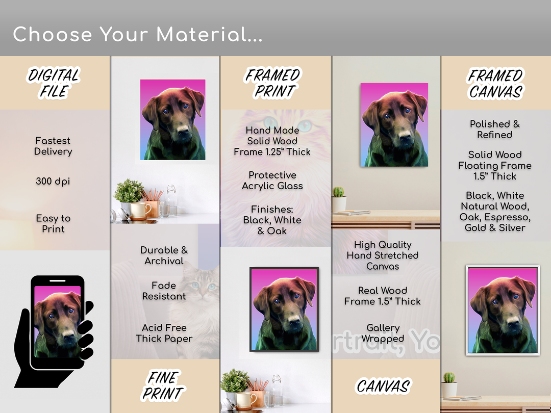 Custom Pet Portrait – Pop Ombre Style