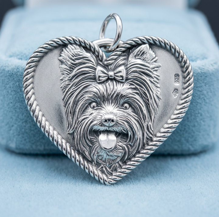 Custom Portrait Charm Necklace – Pet or Human – Handcrafted from Your Photo – Sterling Silver