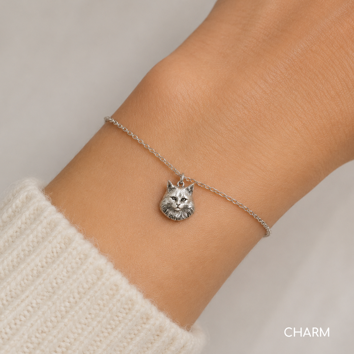 Custom Cat Sculptural Portrait Charm
