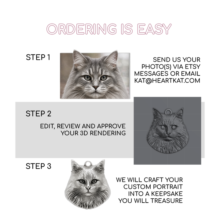 Custom Cat Sculptural Portrait Charm