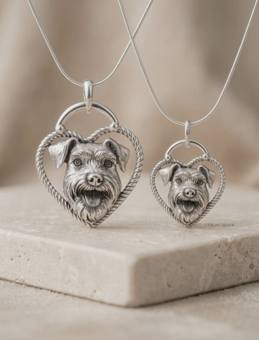 Custom High-Relief Pet Heart Portrait Pendant Necklace