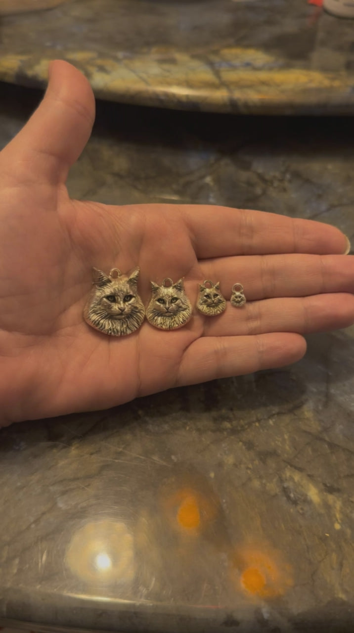 Custom Cat Sculptural Portrait Charm
